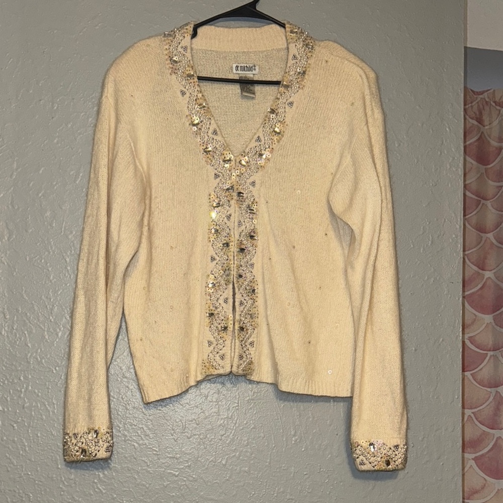 Vintage Cream Cardigan Sweater